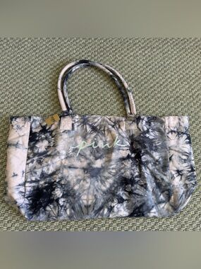 PINK Victoria's Secret Black & White Tie-Dye Canvas Tote